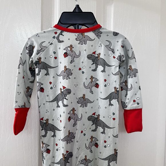 Sunshine Luckies Christmas Dinosaurs Gingerbead Men Bamboo Zippy 0-3 Months - Picture 10 of 12